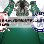 世界杯2022赛程表(世界杯2022赛程表12强)