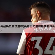 英超历史最快进球(英超历史进球最多的球员)
