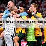 欧罗巴联赛积分榜(欧罗巴联赛积分榜最新雷速)