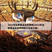 2012年伦敦奥运会奖牌榜(2012年伦敦奥运会奖牌榜前三位依次是)