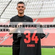 杨鸣执教辽篮3个赛季获两冠一亚(辽篮杨鸣关系网)