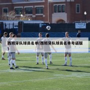 西班牙队球员名单(西班牙队球员名单粤语版)