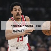 巴西队名单(巴西队名单一览表)