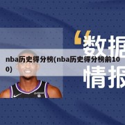 nba历史得分榜(nba历史得分榜前100)