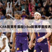 CBA新赛季赛程(cba新赛季赛程表)