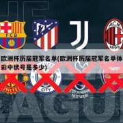 欧洲杯历届冠军名单(欧洲杯历届冠军名单体彩中状号是多少)