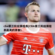 cba第三阶段赛程表(CBA第三阶段赛程表最美的青春)